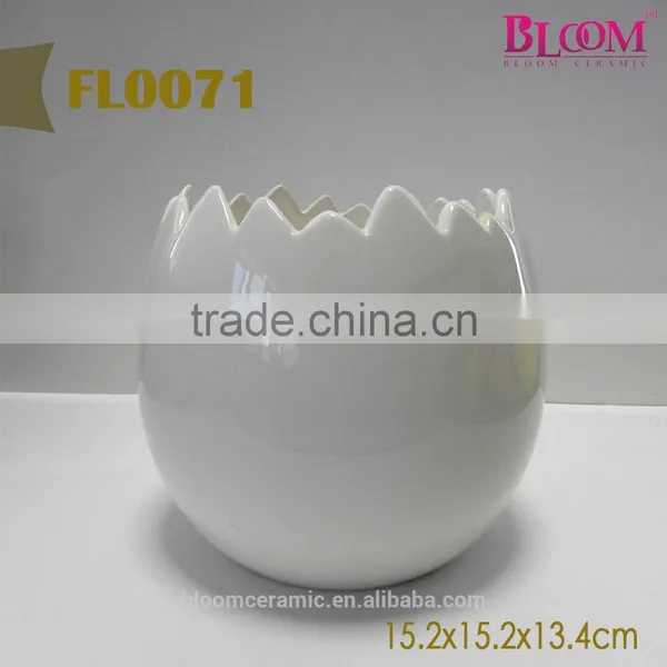 Indoor Egg Shaped Ceramic Flower Pot photo-2