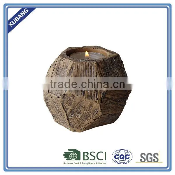 Poly Resin Promotion Wood Carving Finish Candle Holder photo-3