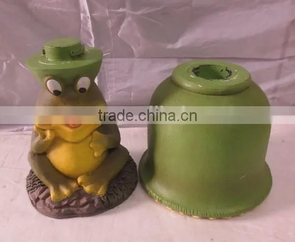 Knock-down Outdoor Garden Fiber Glass Clay Frog Flower Planter Pots photo-5
