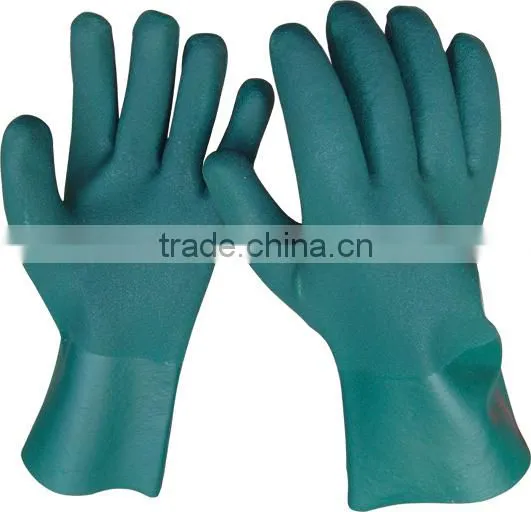 Blue PVC Coated Oil Resistant Safety Hand Work Gloves photo-2