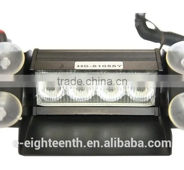 Cheap 4 LED EMERGENCY WINDSHIELD SUCKER WARNING STROBE FLASH LIGHT FOR CAR YELLOW 12V photo-2