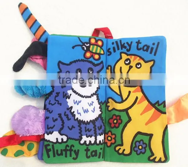 Soft Safety Kitty Tails Cloth Book Infant Educational Early Unfolding Developmental Baby Toy photo-4