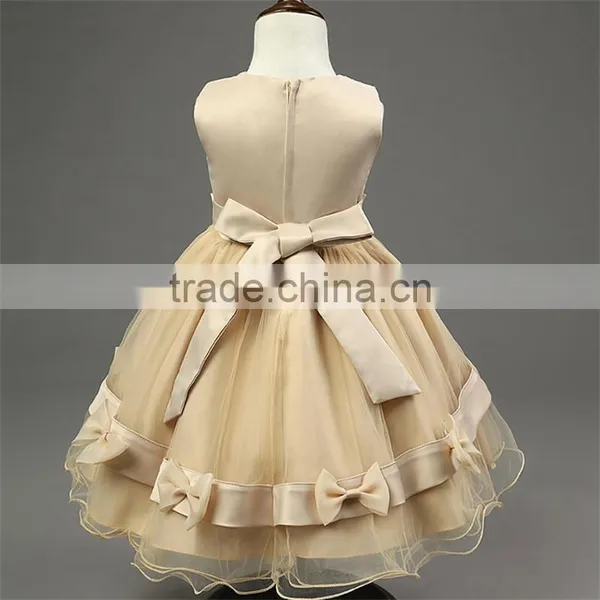Retro Style Girls Party Wear Dress Kids 2015 New Designer Flower Bowknot Party Formal Ceremonies Dresses For Girls Free Shipping photo-2