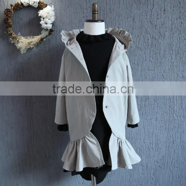 European Children Clothing Wholesale Girls Fishtail Coat Plain Hoodies photo-2