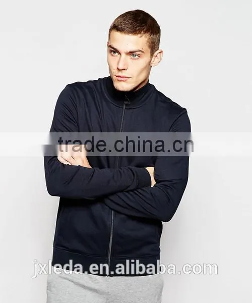 Custom Cheap High Quality Your Own Brand Zip up Casual Sports Black Sweatshirt Without Hood photo-4