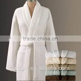 Custom Soft White Unisex Cotton Terry Bathrobe photo-3