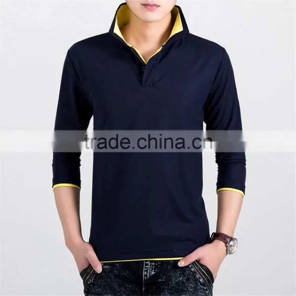 New Fashion Solid Color Mens Polo Shirt, Long Sleeve Turn Down Collar Polo Shirt, Slim Fit Quick Dry Polo Shirt for Men photo-4