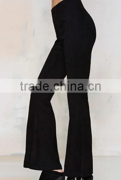 EY0113P Factory Custom Made Elegant Flare Trousers Latest Ladies Sexy Pants photo-2