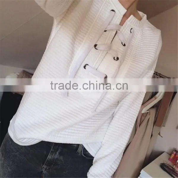 Runwaylover 079 Hot Sale 2017 Ladies Fashion Hoodie With Tie photo-5