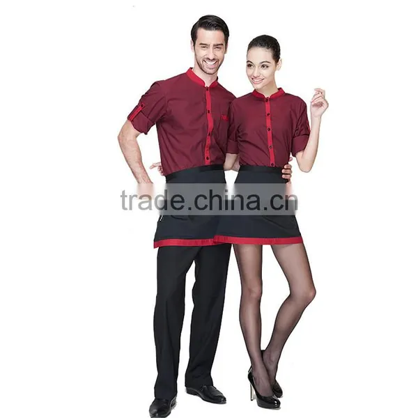 Juqian 2016 Custom Cheap Unisex Hotel and Restaurant Uniform for Waiters and Waitress Uniform photo-5