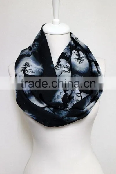 Tree of Life Infinity Scarf, Moon Scarf, Loop Scarf Circle Scarf Gift Ideas for Her, Spring - Summer - Fall - Winter Session photo-4
