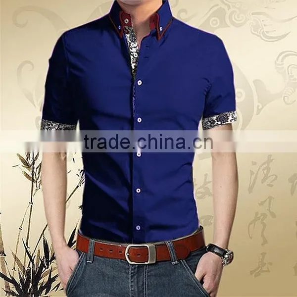 2015 Latest Shirt Designs for Men Short Sleeve Wholesale photo-4
