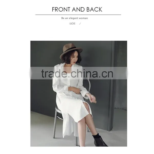 100%Linen Women's Long Button Shirts photo-2