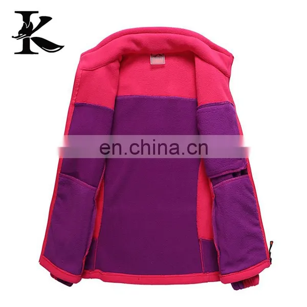 Wholesale High Quality Pink Promotional Windbreaker Women Polar Fleece Jacket Without Hood photo-5