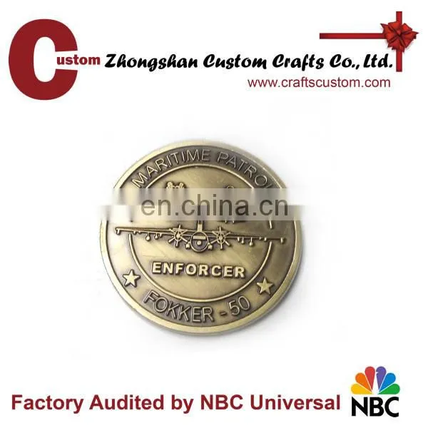 Maritime Patrol 3D Metal Coin Antique Brass Cheap Custom Coin photo-2