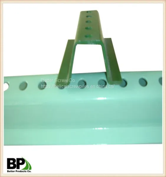 Green Painted u Shape Galvanized Perforated Post photo-2