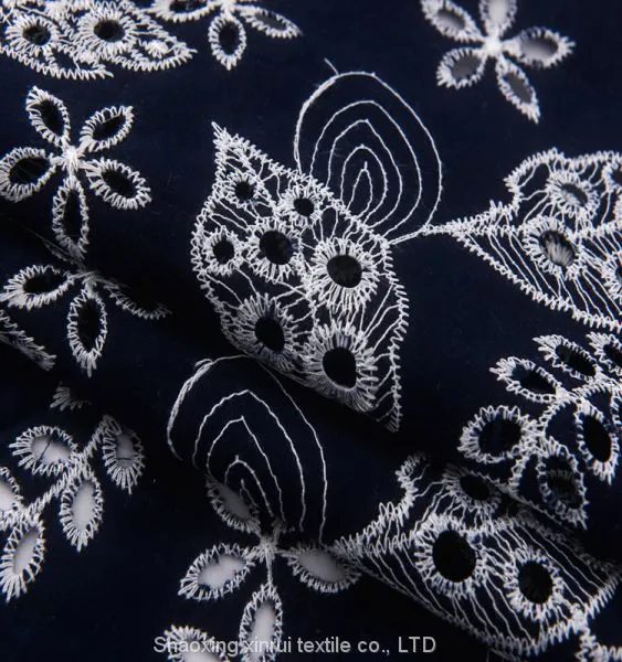 White Cotton Embroidery Lace Fabric Dress photo-3