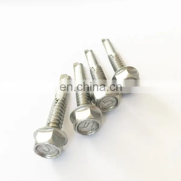 DIN7504K SS410 Hex Flange Head Self Drilling Screw With EPDM+SS304 Washer photo-3