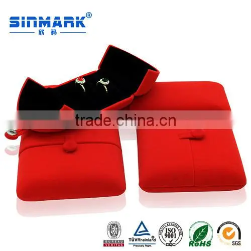 SINMARK Custom Elegant Red Wool Fabric Necklace Box for Jewelry