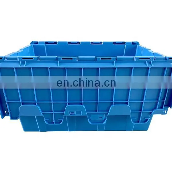 Crates Attached Lid Pp Nestable And Stackable Plastic Turnover Container