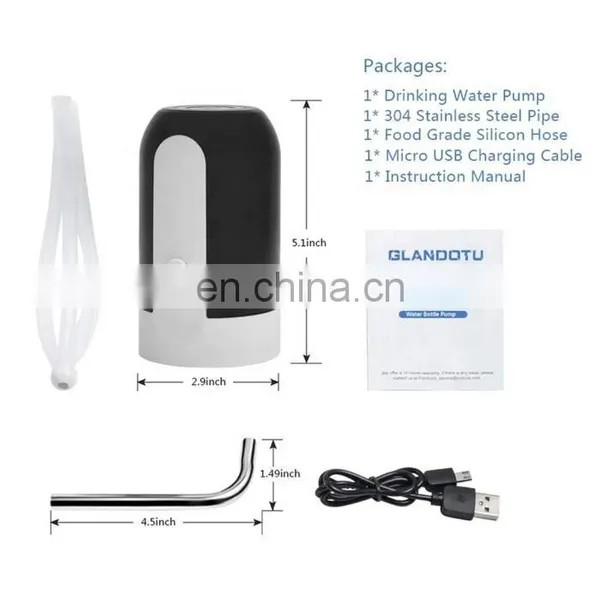 Portable Smart USB Automatic Electric Pump Rechargeable Drinking Water Dispenser Electric Drinking Bottle Water Pump Dispeners photo-3