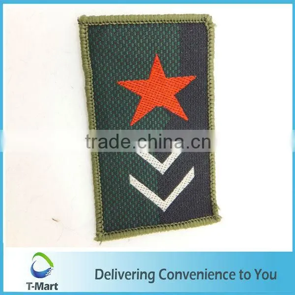 Star Embroidery Badge/Sticker/patch Design Woven Label for Clothings, Bags, and Garments