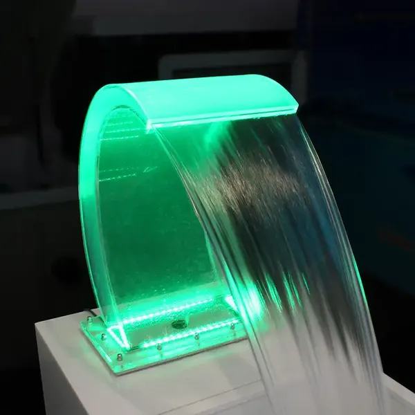 Garden/Household/swimming Pool Spill Way Acrylic Waterfall Transparent Water Curtain With LED Light photo-6