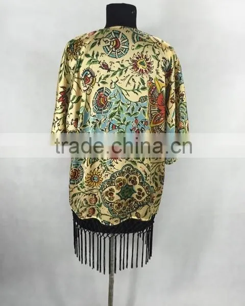 The Latest Tassel Printing Kimono Cardigan Types Ladies' Blouse photo-5