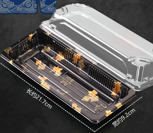 Food Grade PET Sushi Box Sushi Container With Anti Fob Clear Lid for Restaurant and Takeaway photo-3