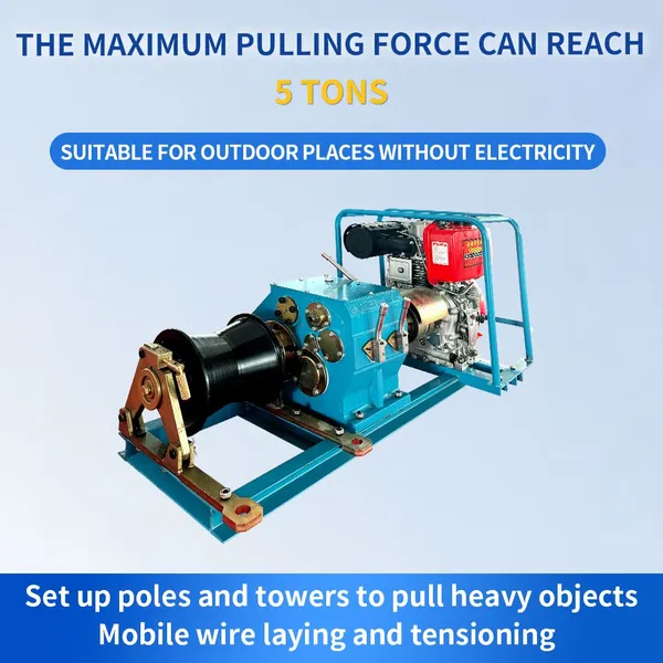 5T Diesel Motorized Screw Mill: 50kN Traction Heavy Load Winch photo-2