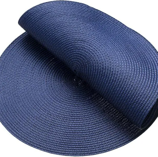 Round Braided Placemats 15 Inch Round Table Mats for Dining Tables Natural Woven Heat Resistant Place Mats Set of 6 photo-4