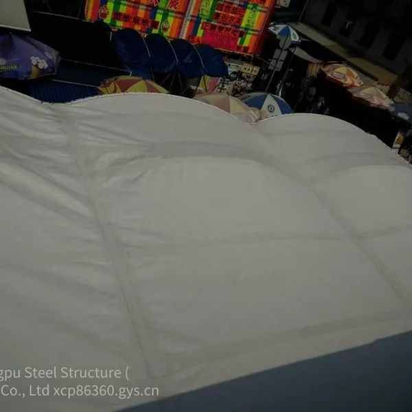 Newly Built Membrane - Structure Basketball Court Roof Supported by Pipe Trusses, Design of Membrane - Structure Badminton Hall Supported by Grid and Construction Budget photo-2