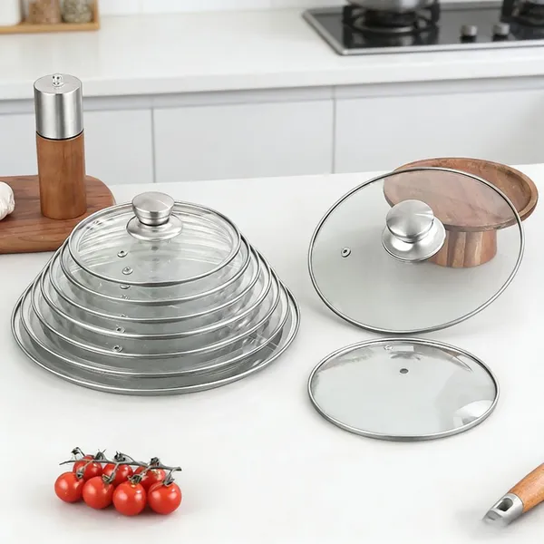 C Type Reliable Tempered Glass Pot Lid Heat Stable Shatter Resistant With Comfortable Handle for Home and Professional Kitchens photo-2