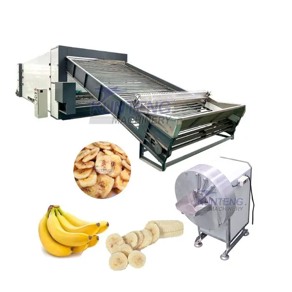 Automatic Banana Plantain Chips Dryer Machine Slicing and Drying Packing Dried Plantain Chips Production Line EPC