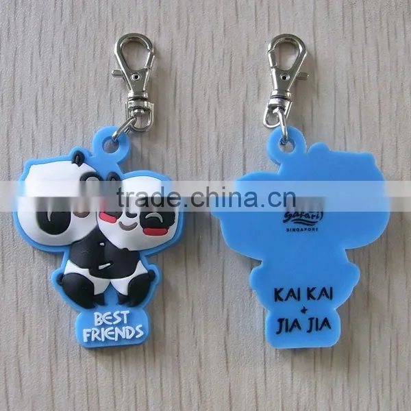 silicone customize panda designs zipper head & puller