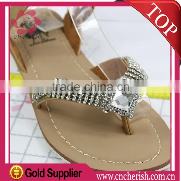 Wholesale Hand Made White Glass Crystal Barefoot Sandals Fashion Shoe Accessories