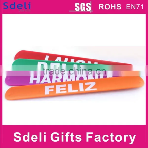 Cheap Custom Print Silicone Slap Wide Slap Bracelet photo-5