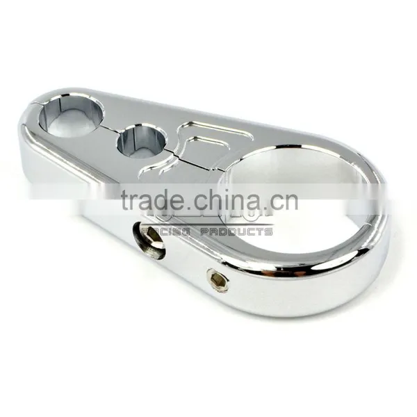 BJ-CC-002 1 Inch Chrome Dual Throttle Clutch Cable Clamp Handlebar For Harley Davidson photo-2