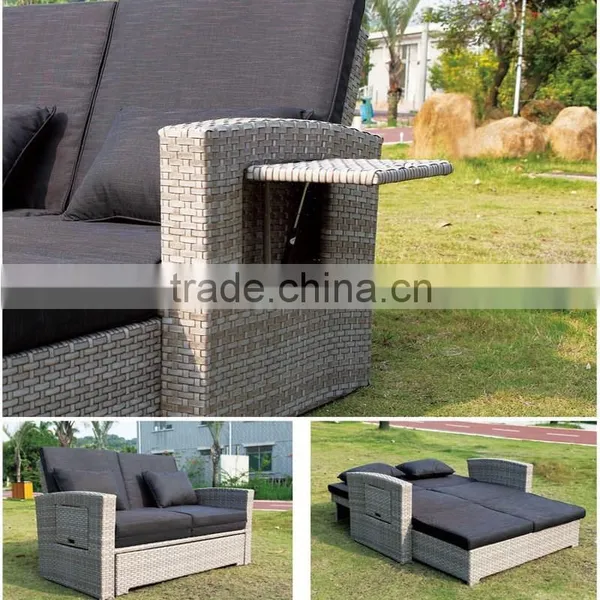 Outdoor Wicker Rattan Reclining Love Chair Seats photo-6