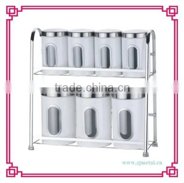 Stainless Steel 7pcs Canister With 2floor Rack photo-2