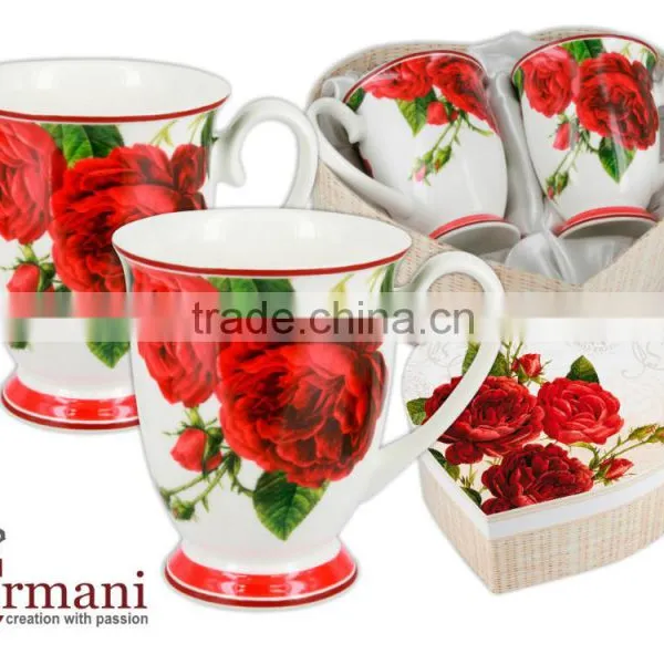 CARMANI the Gift Set of Two Mugs THE HEART Design