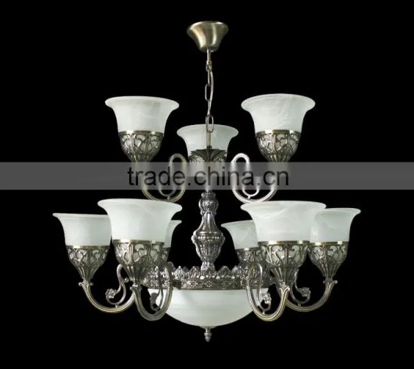 Traditional Handmade Flower Glass Ball and Metal Chandelier Lighting photo-6