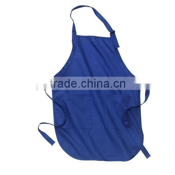 2014 New Product Cheap Promotional Soft Two Pocket Blue Apron