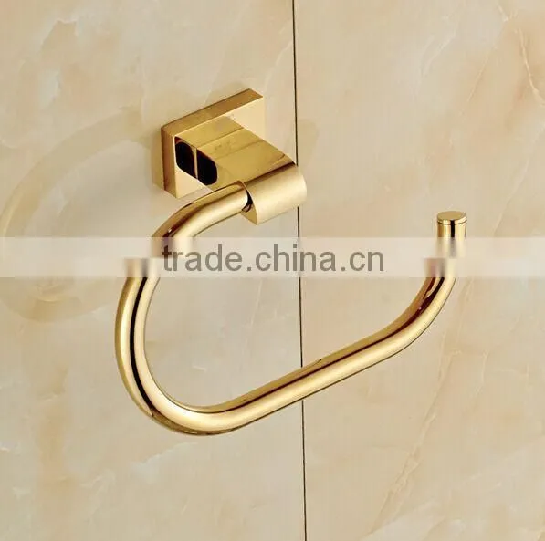 Hotel Style Novelty Wall Mount Bath Towel Rack Clothes Hanger Gold Finish photo-3
