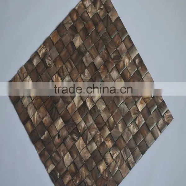 Wave Colored Brown River Shell Mosaic Tile,seamless on Mesh photo-4