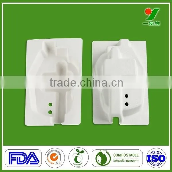 Eco Friendly Sugar Cane Fiber OEM/ODM Disposable Paper Pulp Tray White Color photo-5