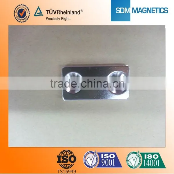 High Quality Block Super Strong Magnet With Screw Hole N35 photo-4