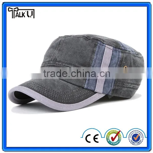 Black Washed Jean Cotton Women Military Cap Wholesale photo-3