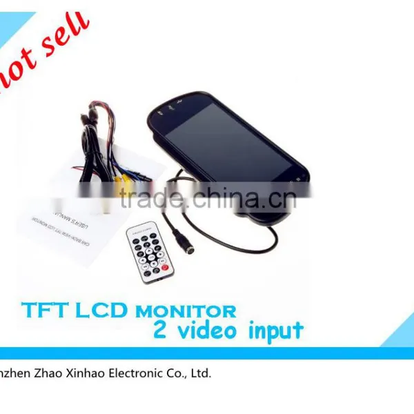 Car 7 Inch Tft Lcd Car Mirror Monitor With Bluetooth Car Kit and Mp5 Function Two Way Vedio Input Easy Install