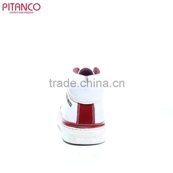 White Leather High Cut Shoes Men With Rubber Sole photo-3